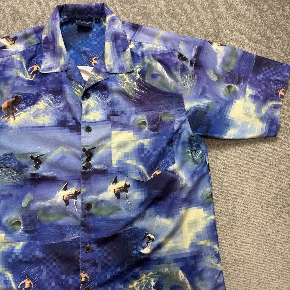 Vintage Sideout Hawaiian Shirt Men's M Button Up Surfing All Over Print